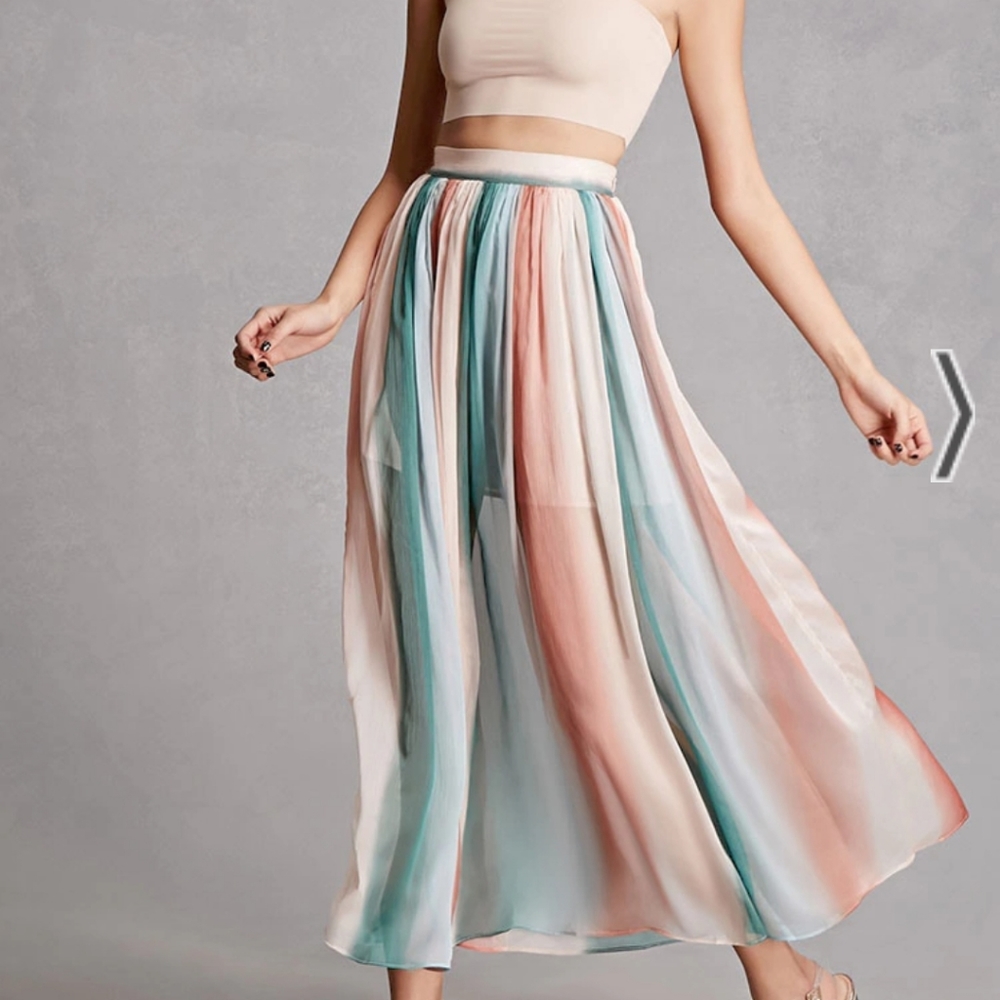 Sheer and colorfull maxi skirt